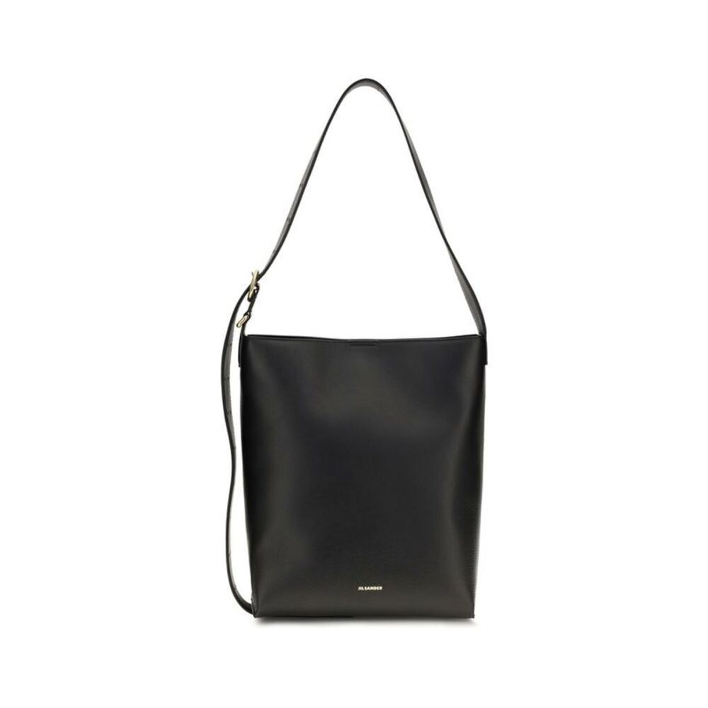 Jil Sander Black Calf Leather Bos Taurus Shoulder Women's Bag